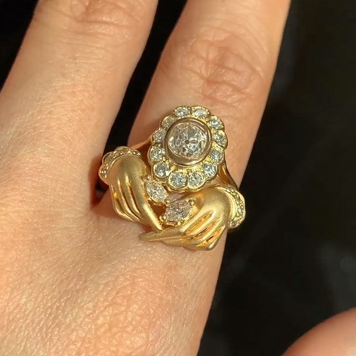 0.8 ctw Marquise-Cut Dual-Sapphire Statement Ring