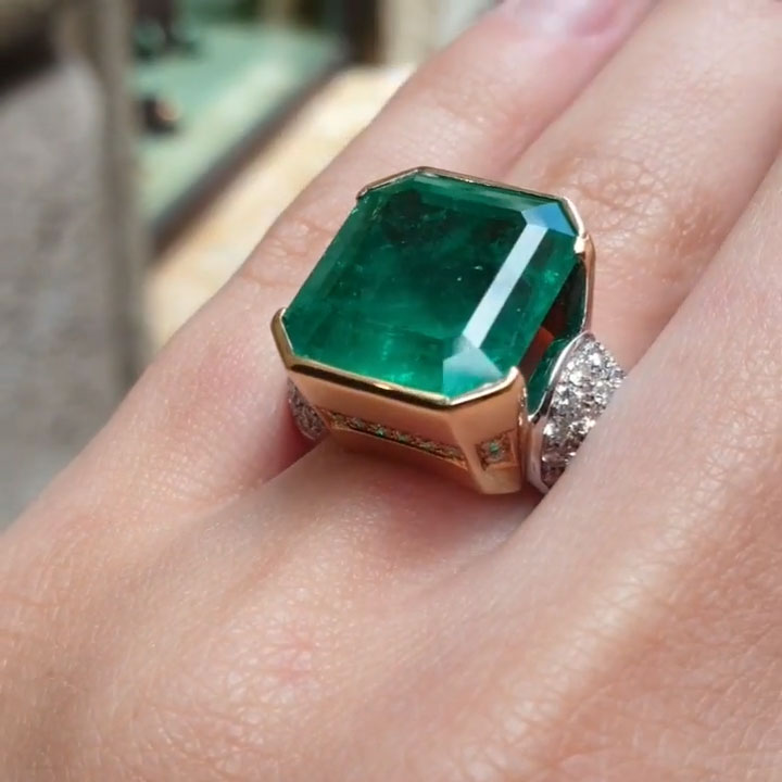 15.86ct Square Emerald-Cut Sapphire Ring