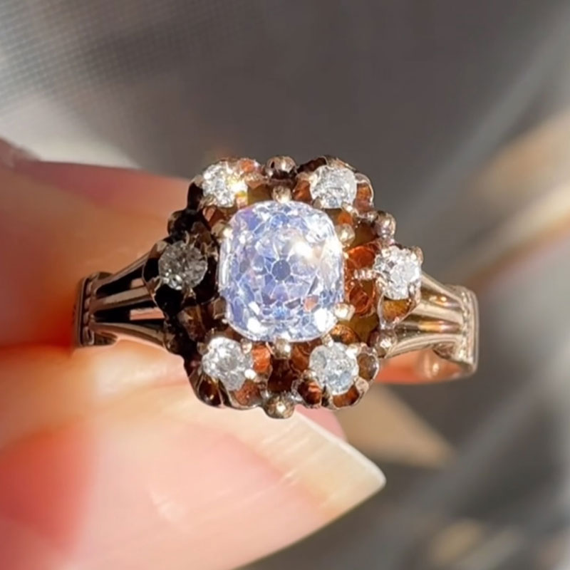 3 ctw Vintage-Style Sapphire Ring with Old Mine Cut