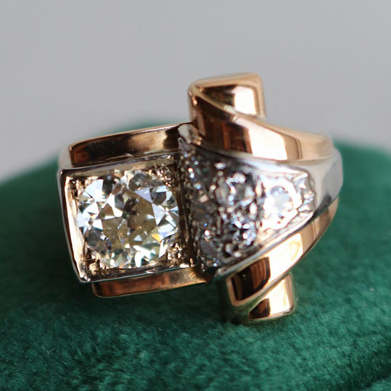 2.3 CTW Round Cut White Cubic Zirconia 925 Sterling Silver Vintage Ring