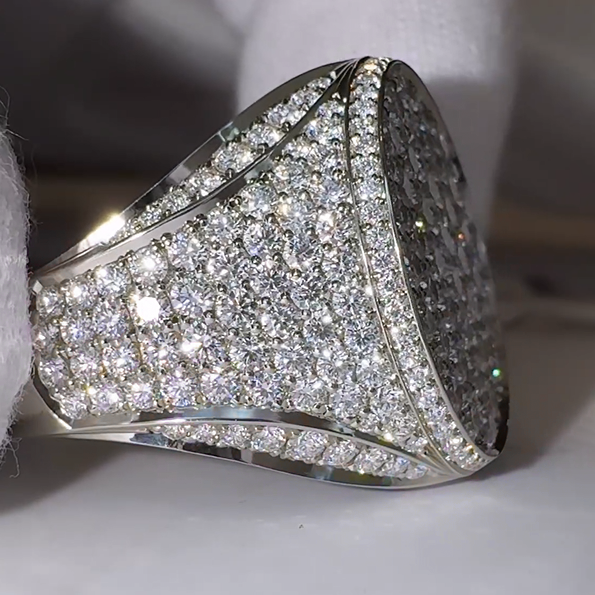 4 CTW Round Cut White Cubic Zirconia 925 Sterling Silver Ring