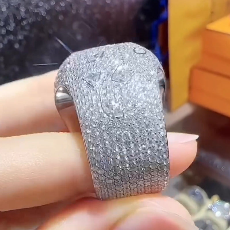 20 CTW Oval Cut White Cubic Zirconia 925 Sterling Silver Engagement Ring