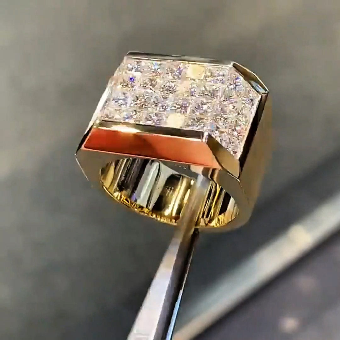 5.5 CTW Princess Cut White Cubic Zirconia 925 Sterling Silver Ring
