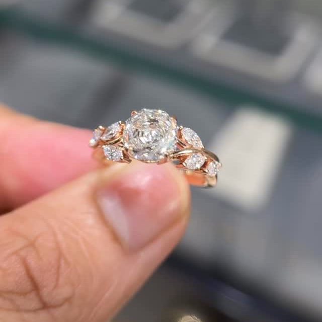 2ct Rose and Marquise-Cut Sapphire Petal Ring