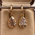 5.04 ctw Pear-Cut Brown Sapphire Eight-Prong Set Pendant Earrings