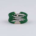 2ctw Round-Cut Emerald and Sapphire Cluster Ring