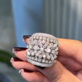3ctw Round Sapphire Cluster Wide Ring