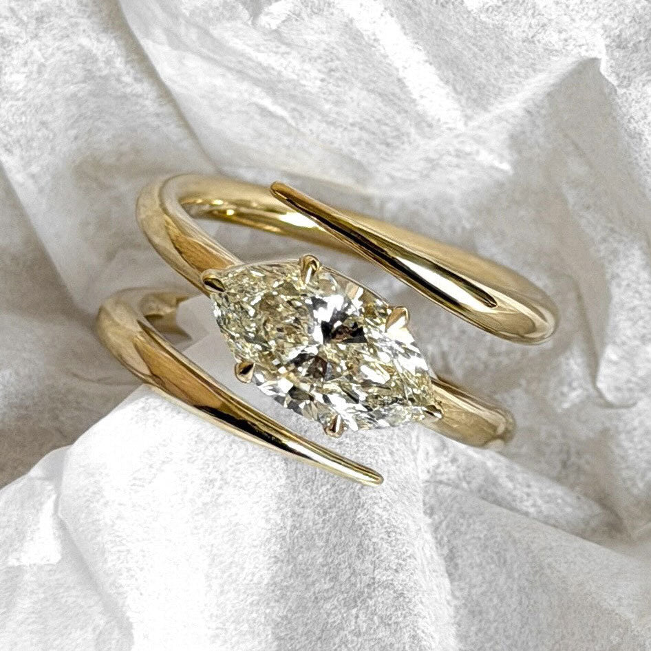 2.1ct Marquise-Cut Sculptural 3-Band Ring