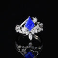 2.7ct Gothic-Style Shield-Cut Blue Sapphire Stackable Ring