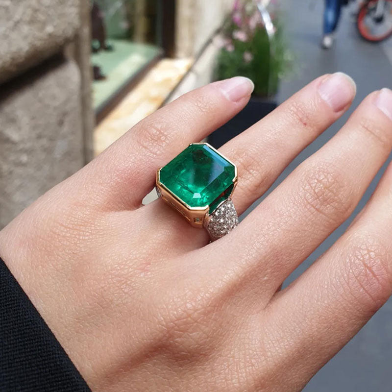 15.86ct Square Emerald-Cut Sapphire Ring