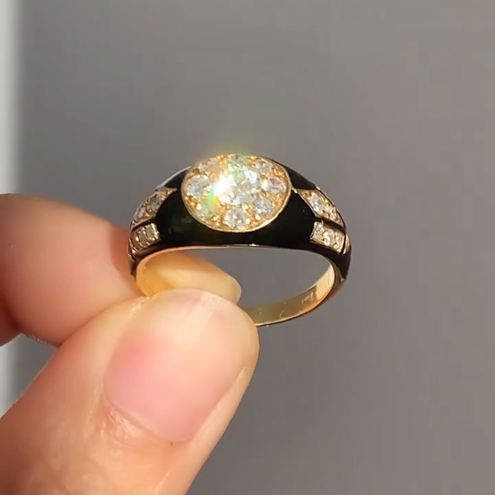 0.85 ctw Vintage-Style Sapphire Cluster Ring with Old-Cut Stones