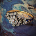 10 ctw Vintage-Style Sapphire Cluster Bracelet Featuring Old-Cut Stones