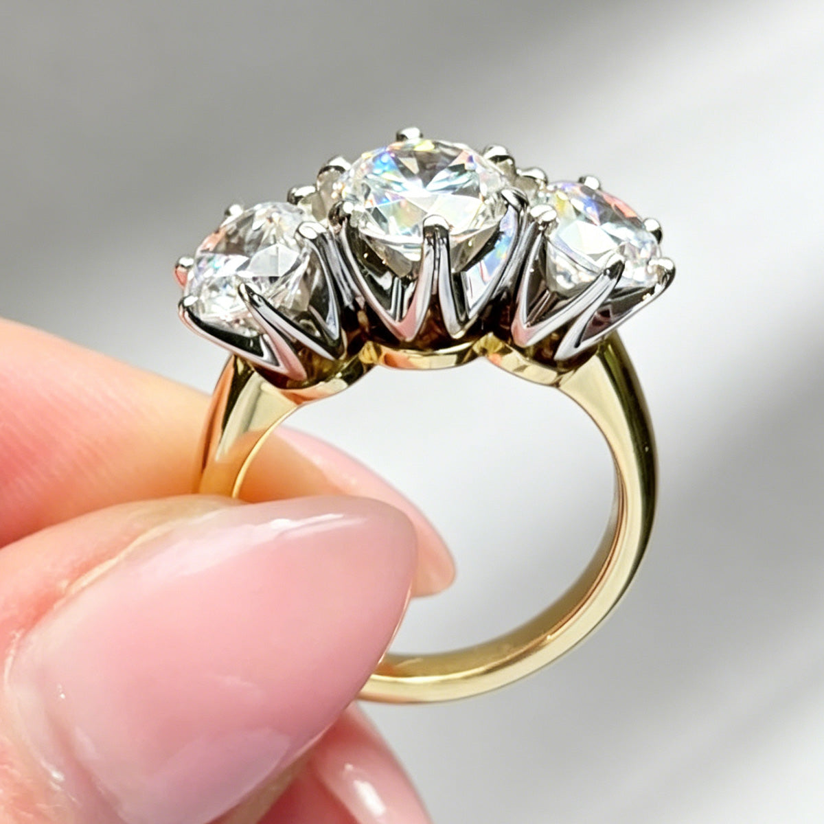 6.5ctw Round Cut Two Tone Vintage Engagement Ring