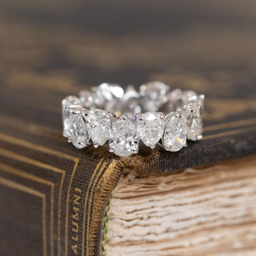 7ctw Pear Cut White Sapphire Eternity Band