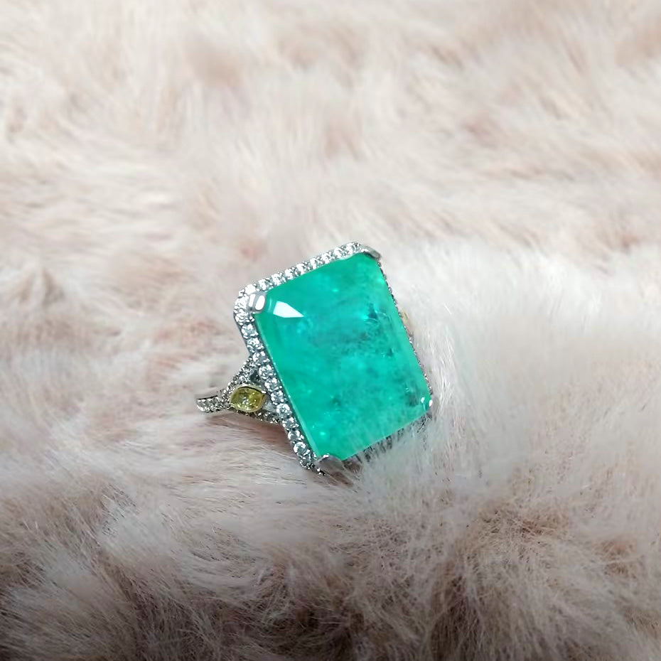 14ct Emerald Cut Emerald European Shank Engagement Ring