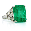 15ct Art Deco Colombian Emerald Engagement Ring