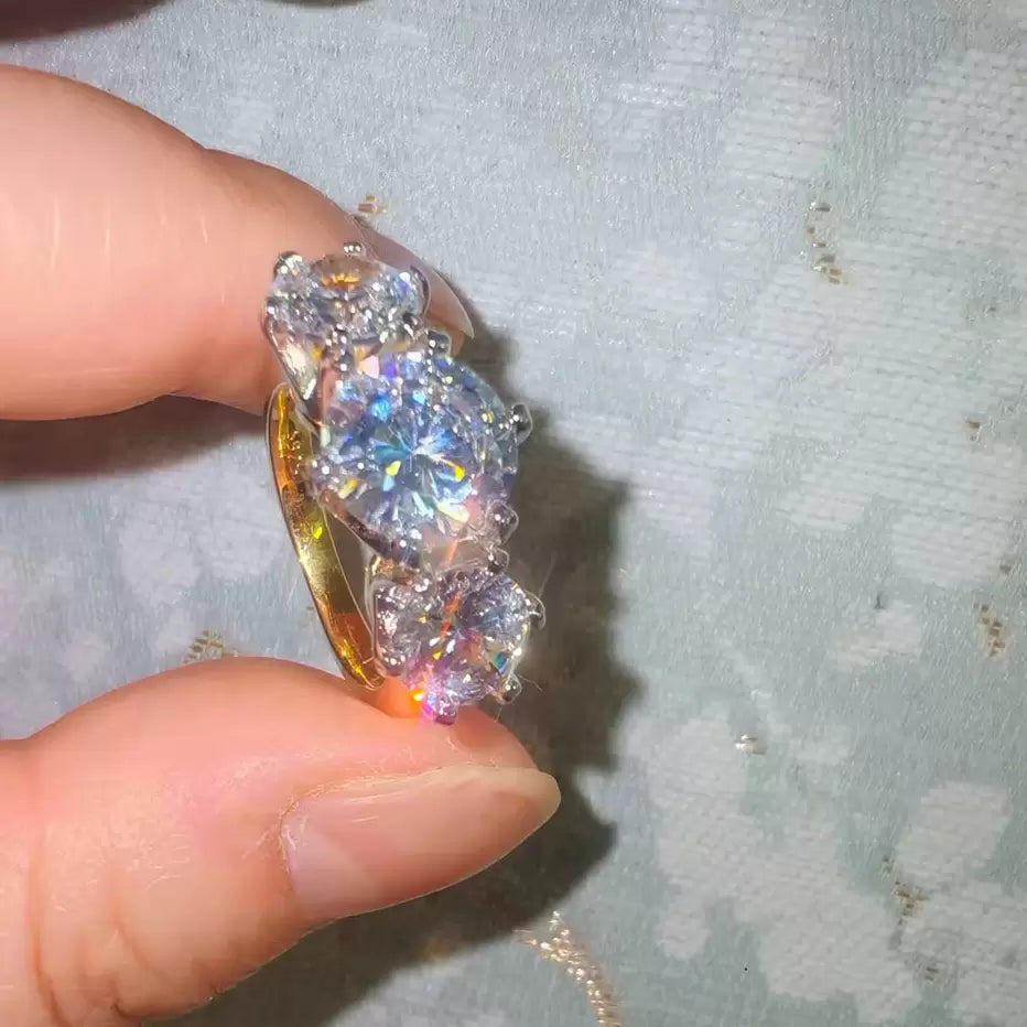 6.5ctw Round Cut Two Tone Vintage Engagement Ring