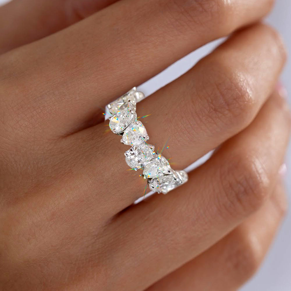 7ctw Pear Cut White Sapphire Eternity Band