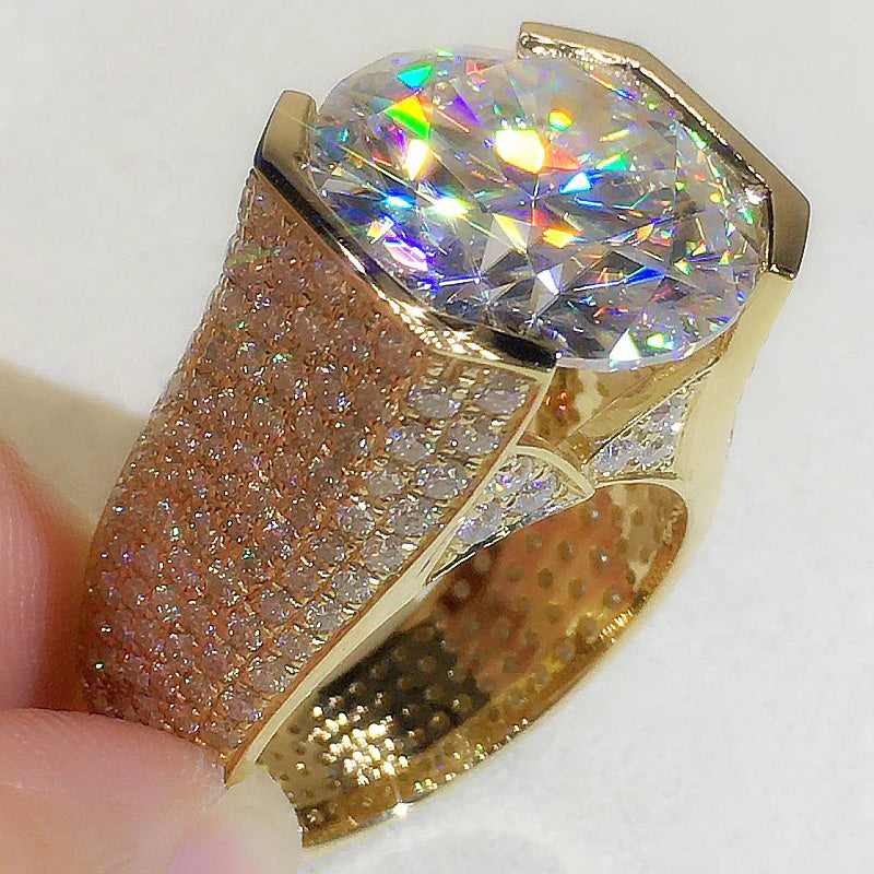 10.4ct Round Cut Bold Allover Paved Ring