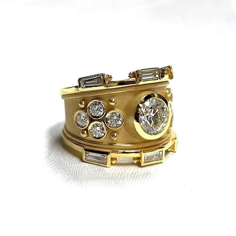 2ct Round Cut Sandblasted Vintage Cocktail Ring