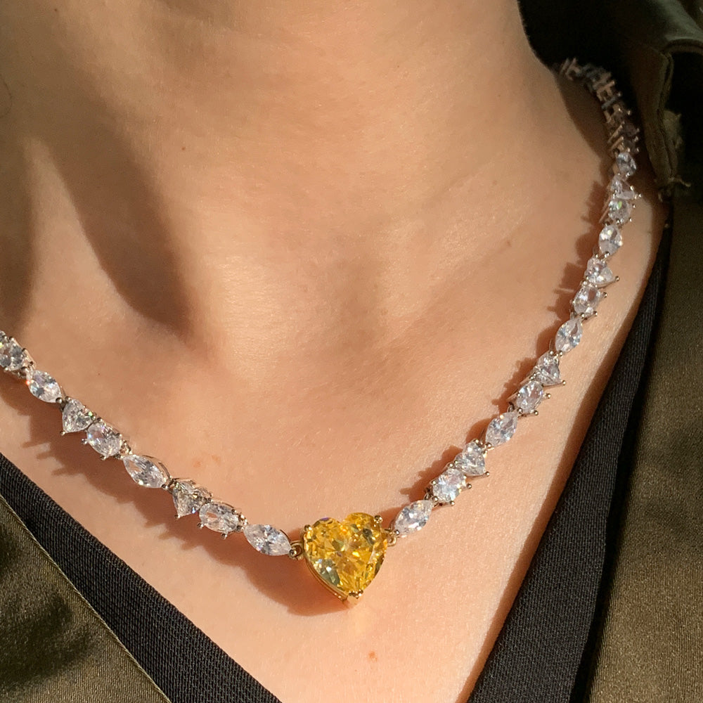 25ctw Multi-cut White Sapphire Tennis Necklace