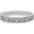 6ctw Round Cut White Sapphire Paved Hollow Bangle