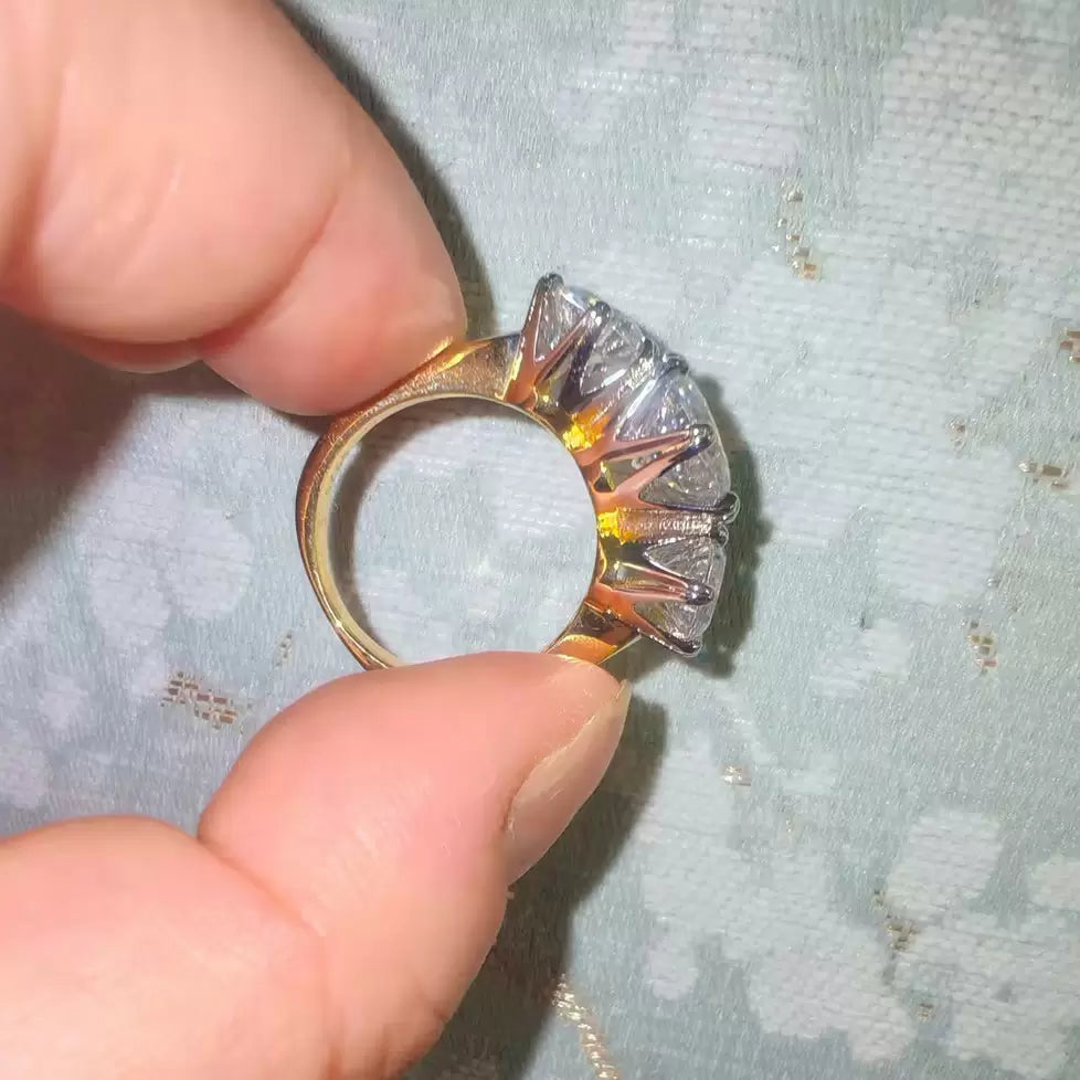 6.5ctw Round Cut Two Tone Vintage Engagement Ring