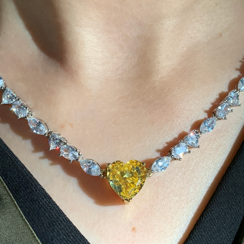 25ctw Multi-cut White Sapphire Tennis Necklace