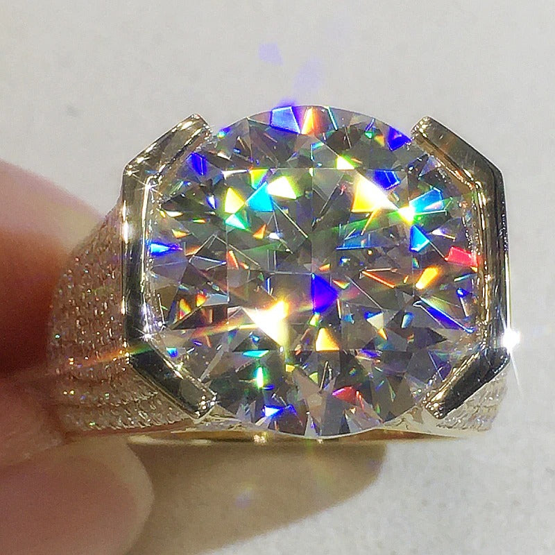 10.4ct Round Cut Bold Allover Paved Ring