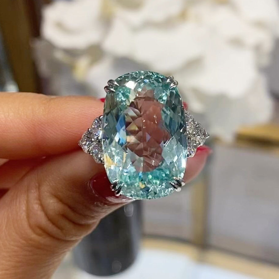 18ct Cushion Cut Paraiba Tourmaline Cocktail Ring