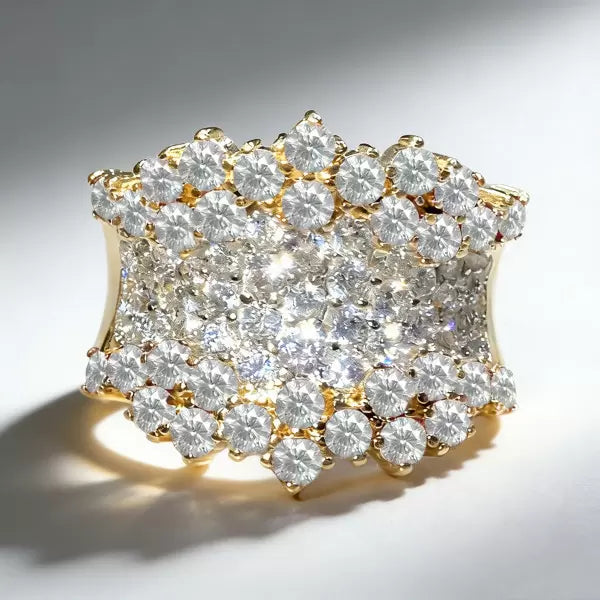 3ctw Ruby and White Sapphire Cluster Cocktail Ring
