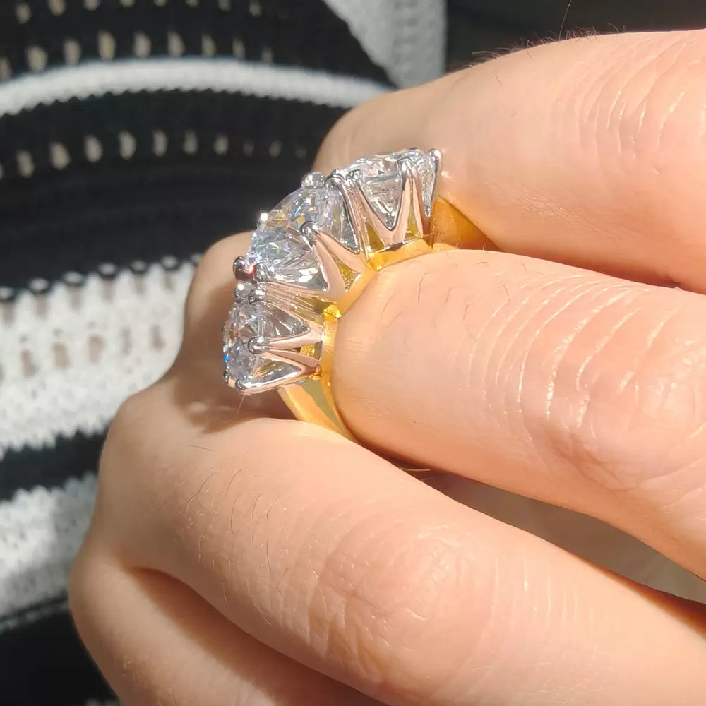 6.5ctw Round Cut Two Tone Vintage Engagement Ring