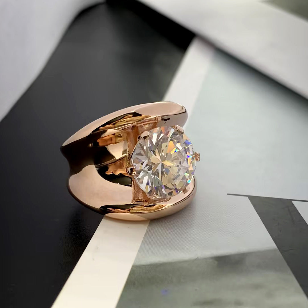 5ct Round Cut Modern Sculptural Engagement Ring