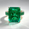 18ct Emerald Cut Channel-Set Eternity Emerald Cocktail Ring