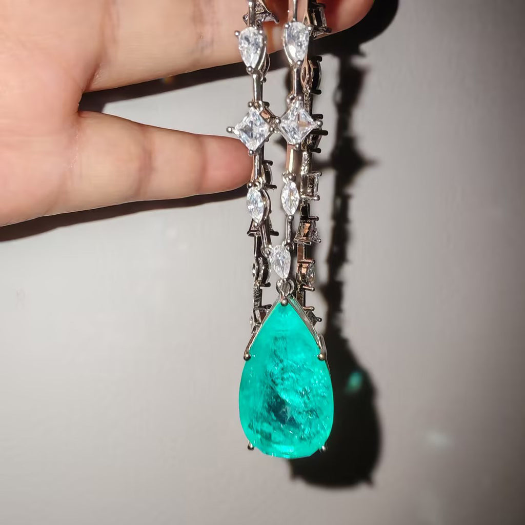 Multi-cut Chain 14ct Pear Cut Paraíba Tourmaline Necklace