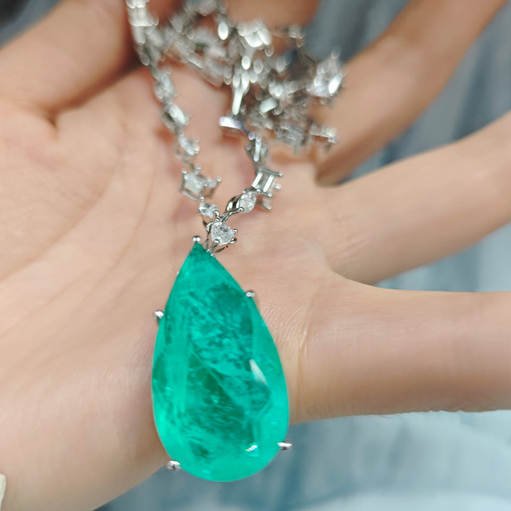Multi-cut Chain 14ct Pear Cut Paraíba Tourmaline Necklace