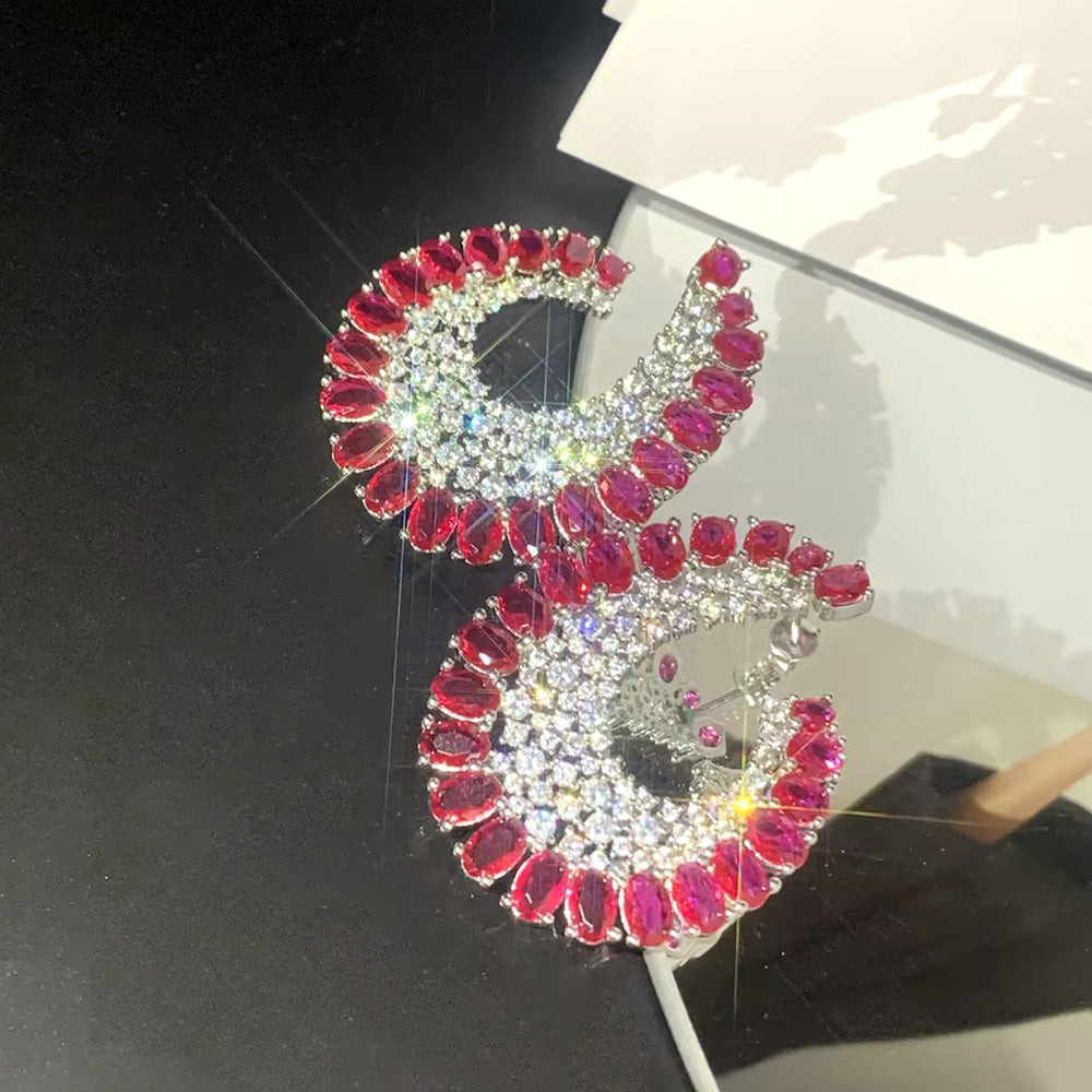 Nature Inspired 16CTW Oval Cut Ruby Statement Earrings