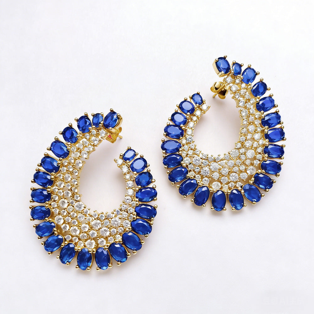 Nature Inspired 16CTW Oval Cut Ruby Statement Earrings