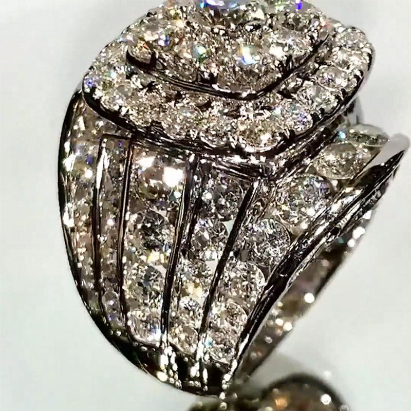 8 ctw Round Cut White Cubic Zirconia 925 Sterling Silver Engagement Ring