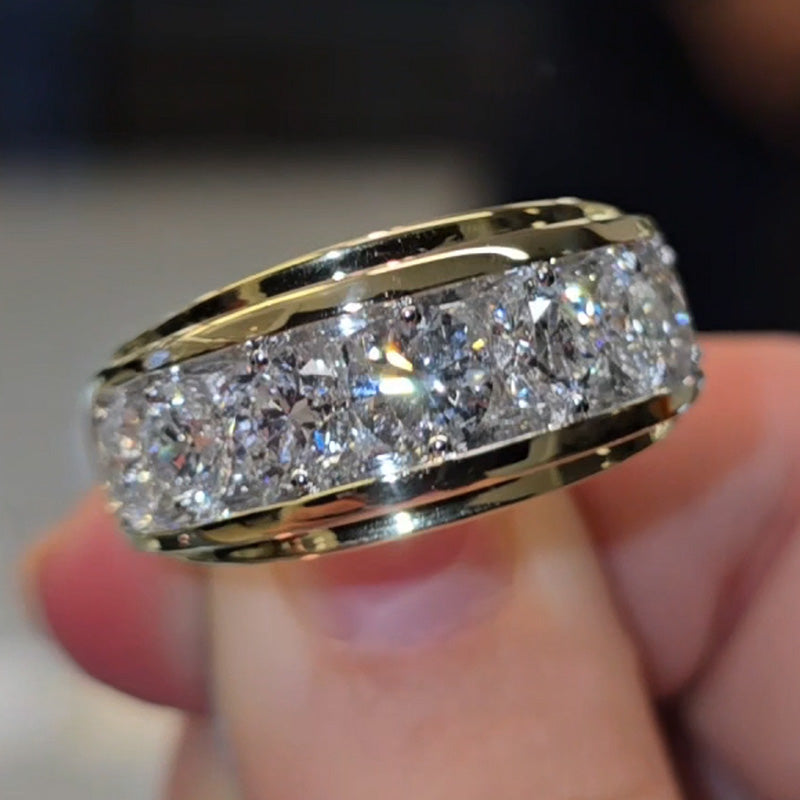 2.2 Ctw Round Cut White Cubic Zirconia 925 Sterling Silver Band