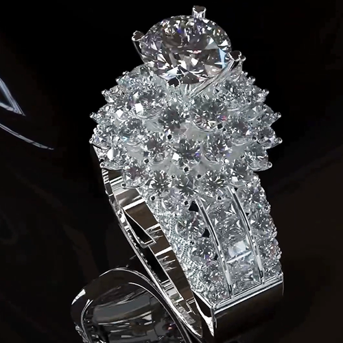 15 CTW Round Cut White Cubic Zirconia 925 Sterling Silver Engagement Ring