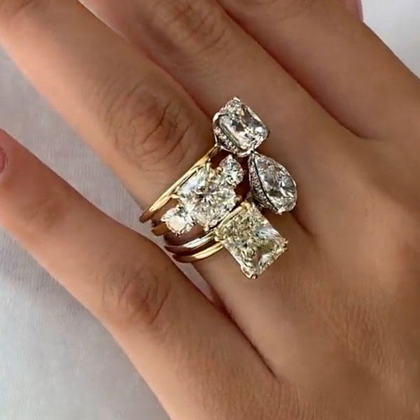 15.83 CTW Multi Cut White Cubic Zirconia 925 Sterling Silver Ring