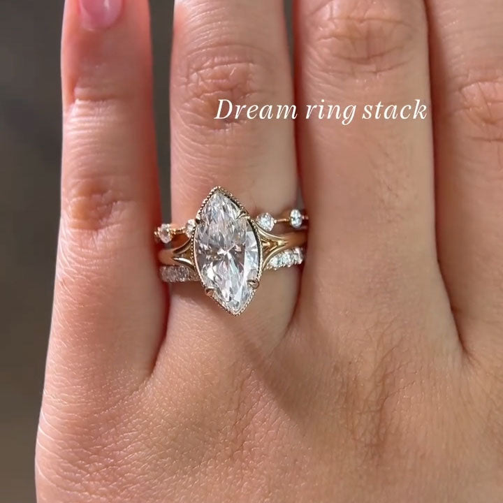 2.5ct Marquise-Cut Sapphire Stackable Engagement Ring