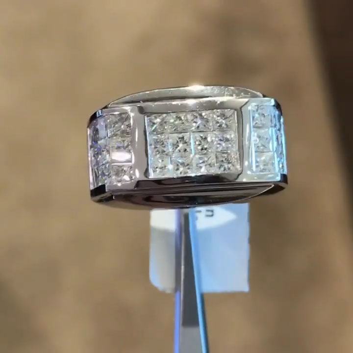 3.5 ctw Princess-Cut Sapphire Men’s Band