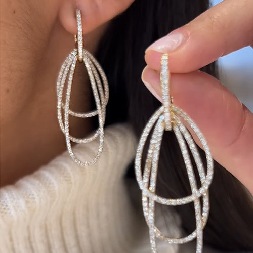 1.5 CTW Round Cut White Cubic Zirconia 925 Sterling Silver Fashion Earrings