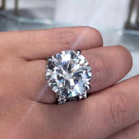 10 CTW Round Cut White Cubic Zirconia 925 Sterling Silver Vintage Engagement Ring