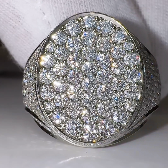 4 CTW Round Cut White Cubic Zirconia 925 Sterling Silver Ring