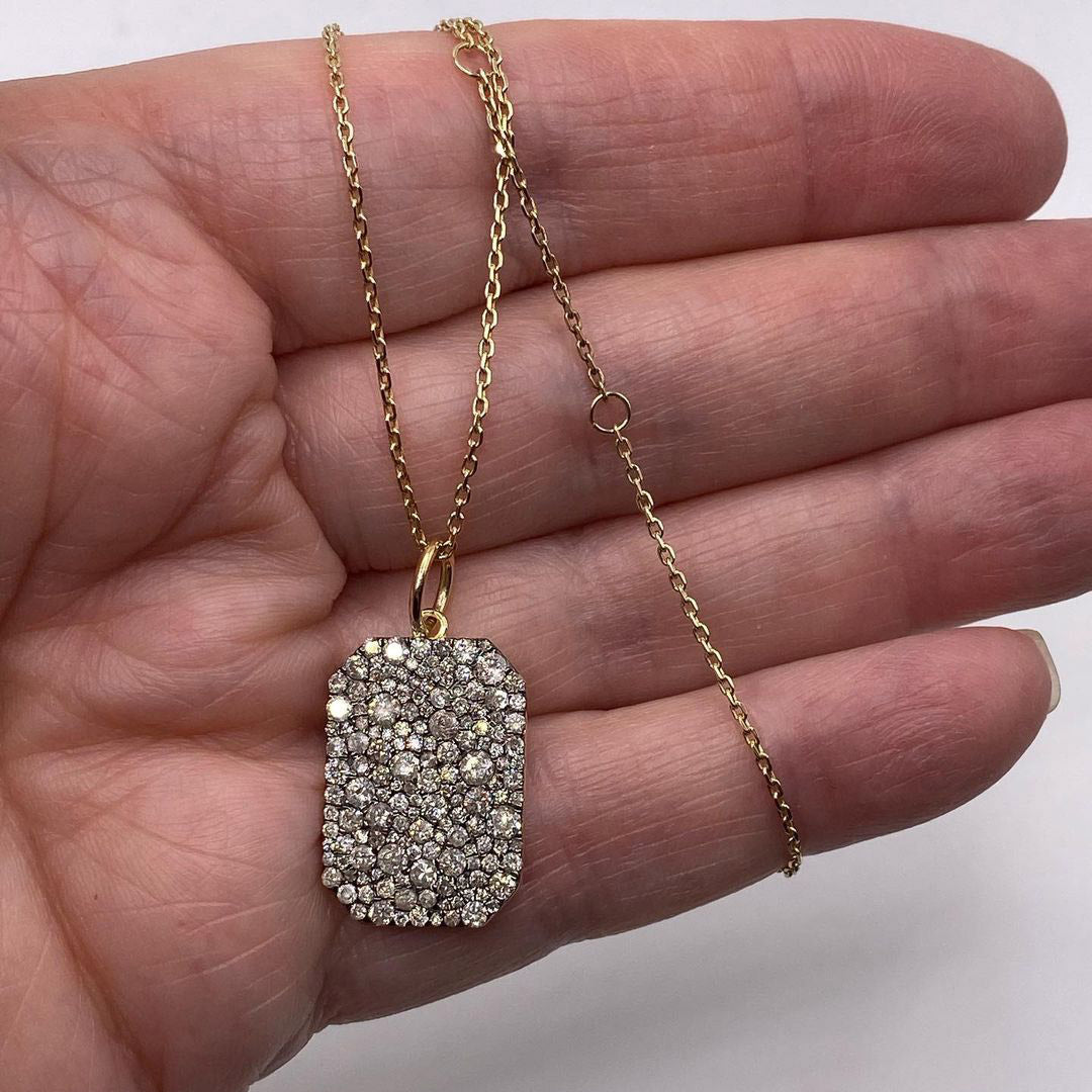 2.1 CTW Round Cut White Cubic Zirconia 925 Sterling Silver Pendant Necklace