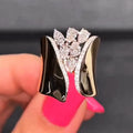 1 CTW Pear Cut White Cubic Zirconia 925 Sterling Silver Fashion Ring