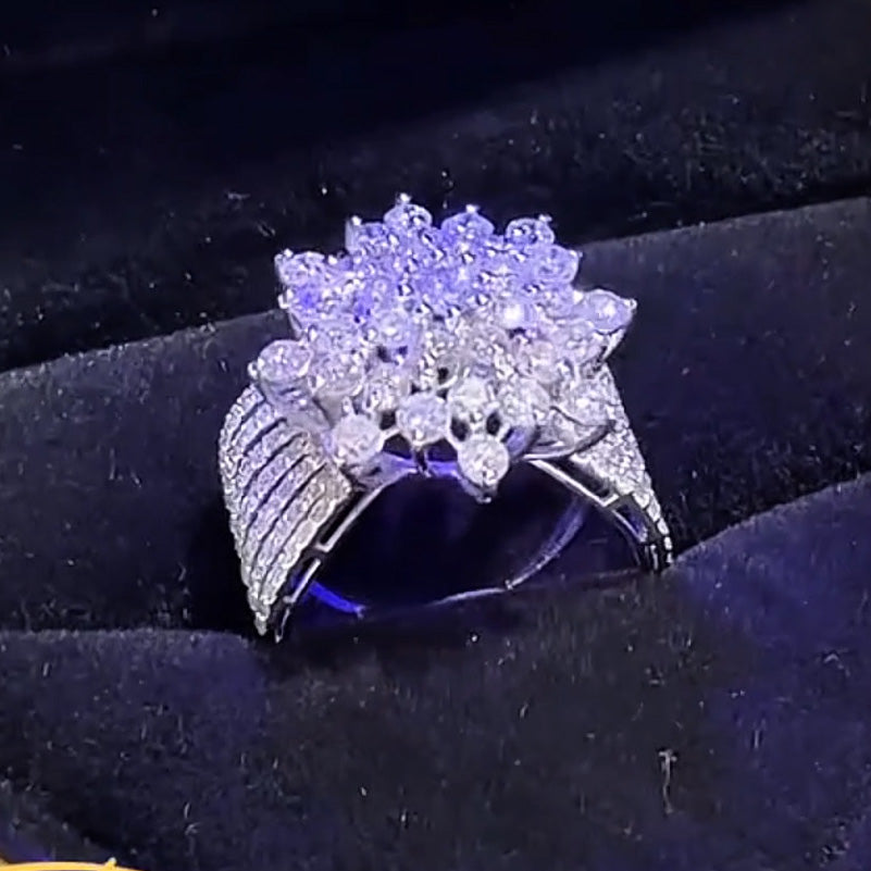 5.0ctw Round Cut Elegant Multi-Shank Ring